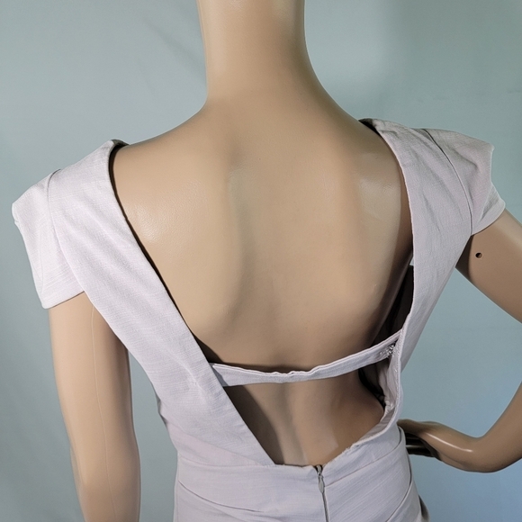 CORPOREUM Women's Light Gray Bodycon Ruched Knee Length Dress Size 40 - Picture 7 of 12